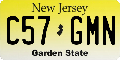 NJ license plate C57GMN