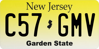 NJ license plate C57GMV