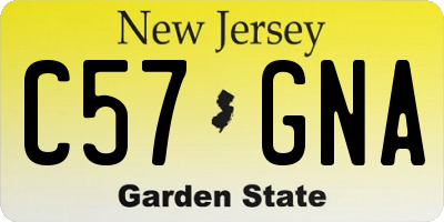 NJ license plate C57GNA
