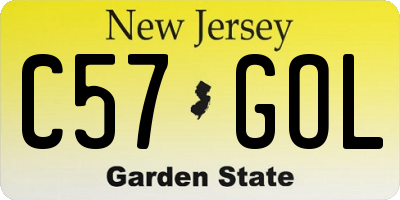 NJ license plate C57GOL