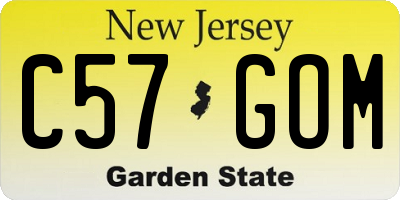 NJ license plate C57GOM