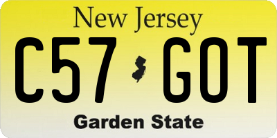 NJ license plate C57GOT