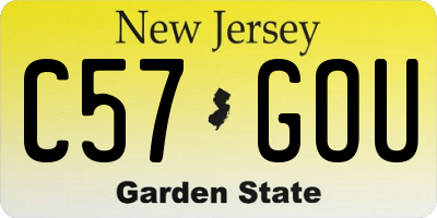 NJ license plate C57GOU