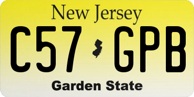 NJ license plate C57GPB