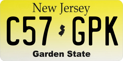 NJ license plate C57GPK