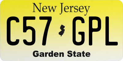 NJ license plate C57GPL