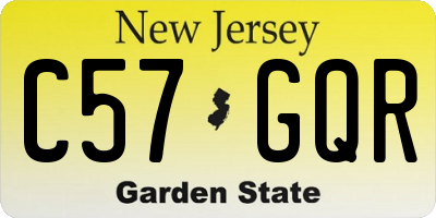 NJ license plate C57GQR