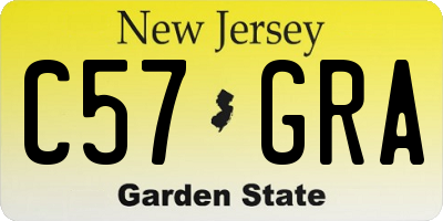 NJ license plate C57GRA