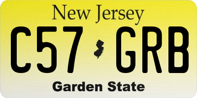 NJ license plate C57GRB