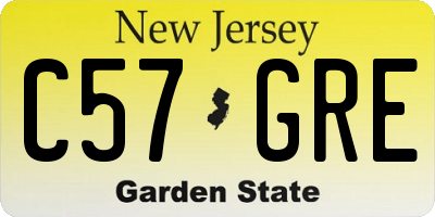 NJ license plate C57GRE