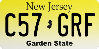 NJ license plate C57GRF