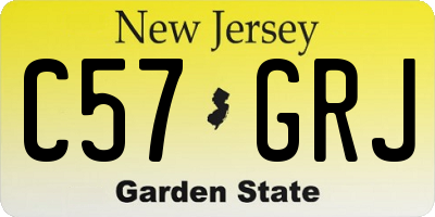 NJ license plate C57GRJ