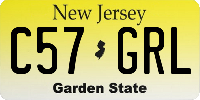 NJ license plate C57GRL