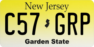 NJ license plate C57GRP