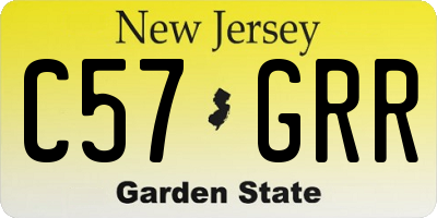 NJ license plate C57GRR