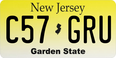 NJ license plate C57GRU