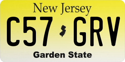 NJ license plate C57GRV