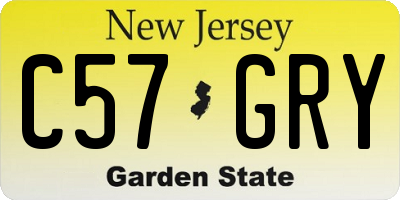 NJ license plate C57GRY