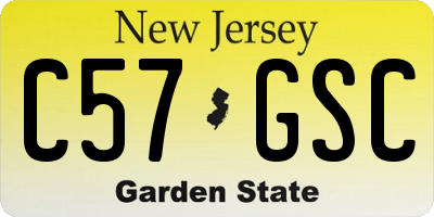 NJ license plate C57GSC