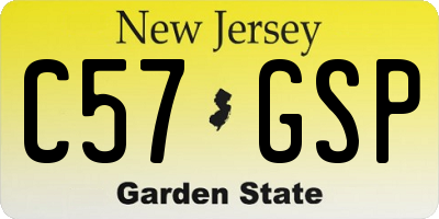 NJ license plate C57GSP
