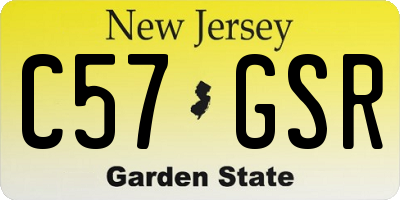NJ license plate C57GSR