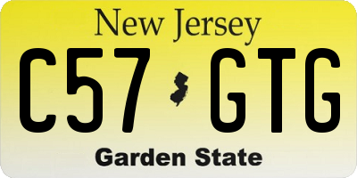 NJ license plate C57GTG