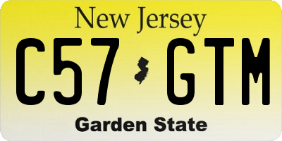 NJ license plate C57GTM