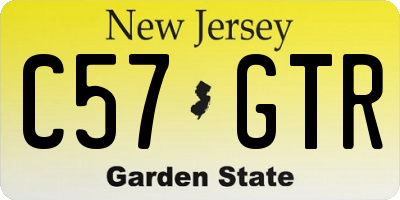 NJ license plate C57GTR
