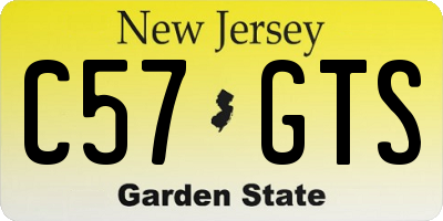NJ license plate C57GTS