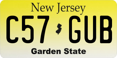 NJ license plate C57GUB
