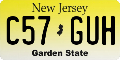 NJ license plate C57GUH