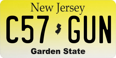 NJ license plate C57GUN