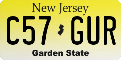 NJ license plate C57GUR