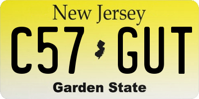 NJ license plate C57GUT