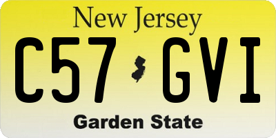 NJ license plate C57GVI
