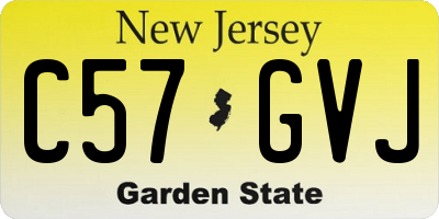 NJ license plate C57GVJ