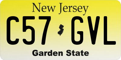 NJ license plate C57GVL