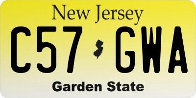 NJ license plate C57GWA