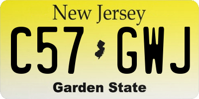 NJ license plate C57GWJ