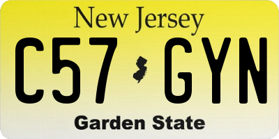 NJ license plate C57GYN