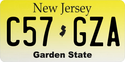 NJ license plate C57GZA