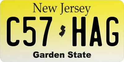NJ license plate C57HAG