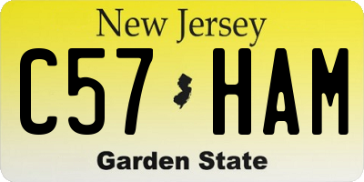 NJ license plate C57HAM