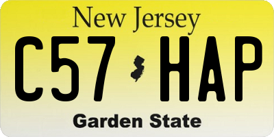 NJ license plate C57HAP