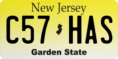NJ license plate C57HAS