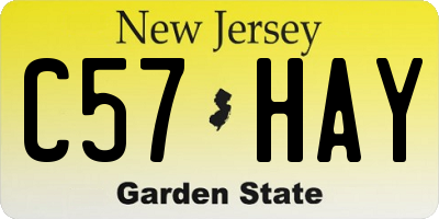 NJ license plate C57HAY