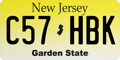 NJ license plate C57HBK