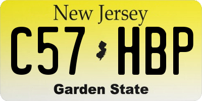 NJ license plate C57HBP