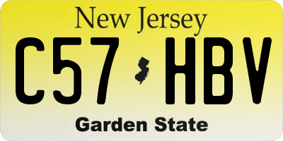 NJ license plate C57HBV