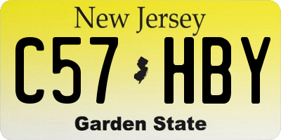 NJ license plate C57HBY